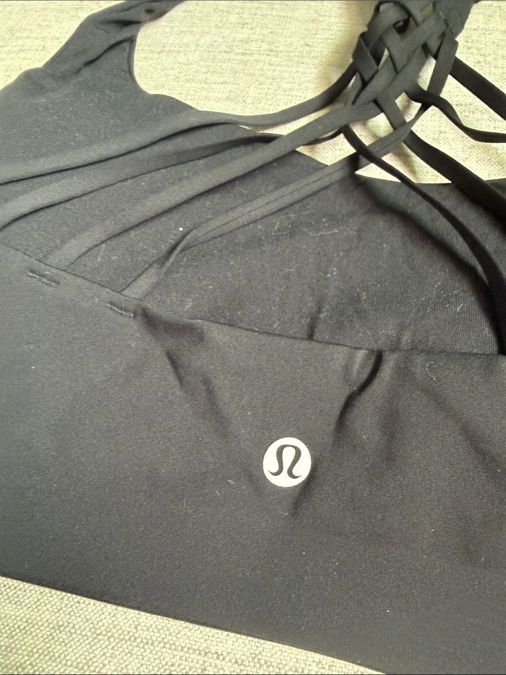 lululemon Flexy Flex Black Strappy Racerback Sports Bra